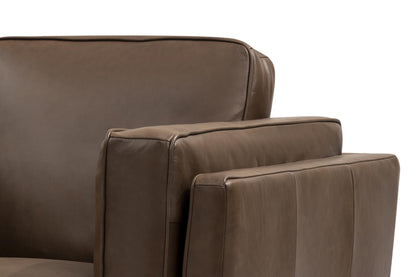 Valencia Artisan Full Leather Accent Chair 41.5” | Pure Full Italian Nappa Leather, Solid Wood Accent, Ultimate Comfort, Chocolate Brown