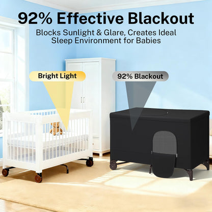 KBVASOTZ Breathable Pack n Play Blackout Cover, Portable Stretchy Netting Cover for Indoor Outdoor Travel Playard