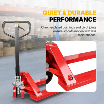 NORTHSKY Manual Pallet Jack – Standard Duty Manual Forklift, 5500 lbs Capacity, 48" L x 27" W Forks, Durable PU Wheels, Warehouse & Factory Use