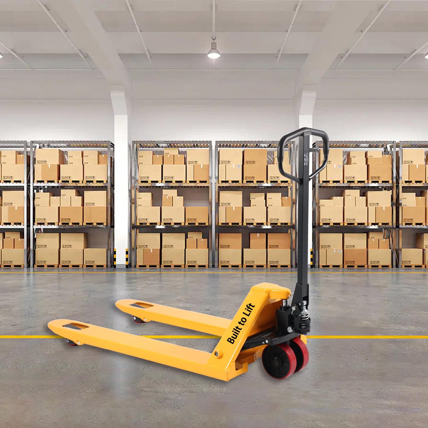 Built to Lift Pallet Jack Truck, 5500lbs Capacity 27" W x 48" L Forks Manual Standard Duty Pallet Truck for Warehouse