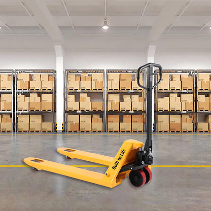 Built to Lift Pallet Jack Truck, 5500lbs Capacity 27" W x 48" L Forks Manual Standard Duty Pallet Truck for Warehouse