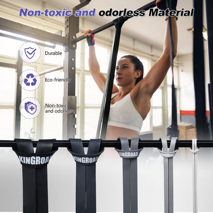 Resistance Band Pull Up Assistance Bands,Set of 5 Resistance Heavy Duty Exercise Stretch Fitness Bands for Stretching Power Lifting Workout Training with Instruction Guide