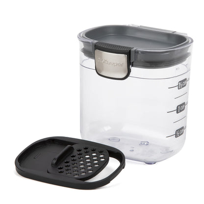 ProKeeper+ by Progressive International Clear Plastic Airtight Food Baker's Kitchen Storage Organization Container Canister Set with Magnetic Accessories (Mini 1.5-Cup)