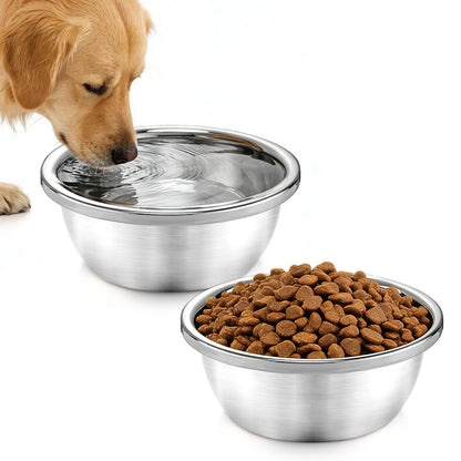 2pcs 1.3 Gallons Large Dog Water Bowl - Rustproof Stainless Steel Dog Bowls, Easy to Clean Metal Food Bowl for Medium Large Dogs Indoor Outdoor