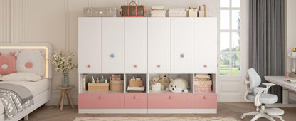 White Armoire Wardrobe Closet with Hanging Rod - Freestanding 3-Door Wooden Wardrobe Cabinet Closet for Bedroom & Dorm, Bedroom Armoires, Features Adjustable Shelves and Drawers for Toys & Clothes