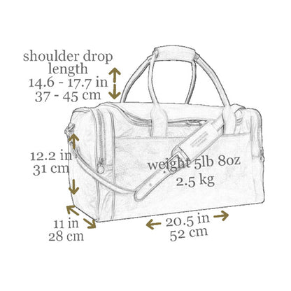 Time Resistance Leather Duffel Bag - Large Weekend Gym Travel Bag (Cognac Brown)