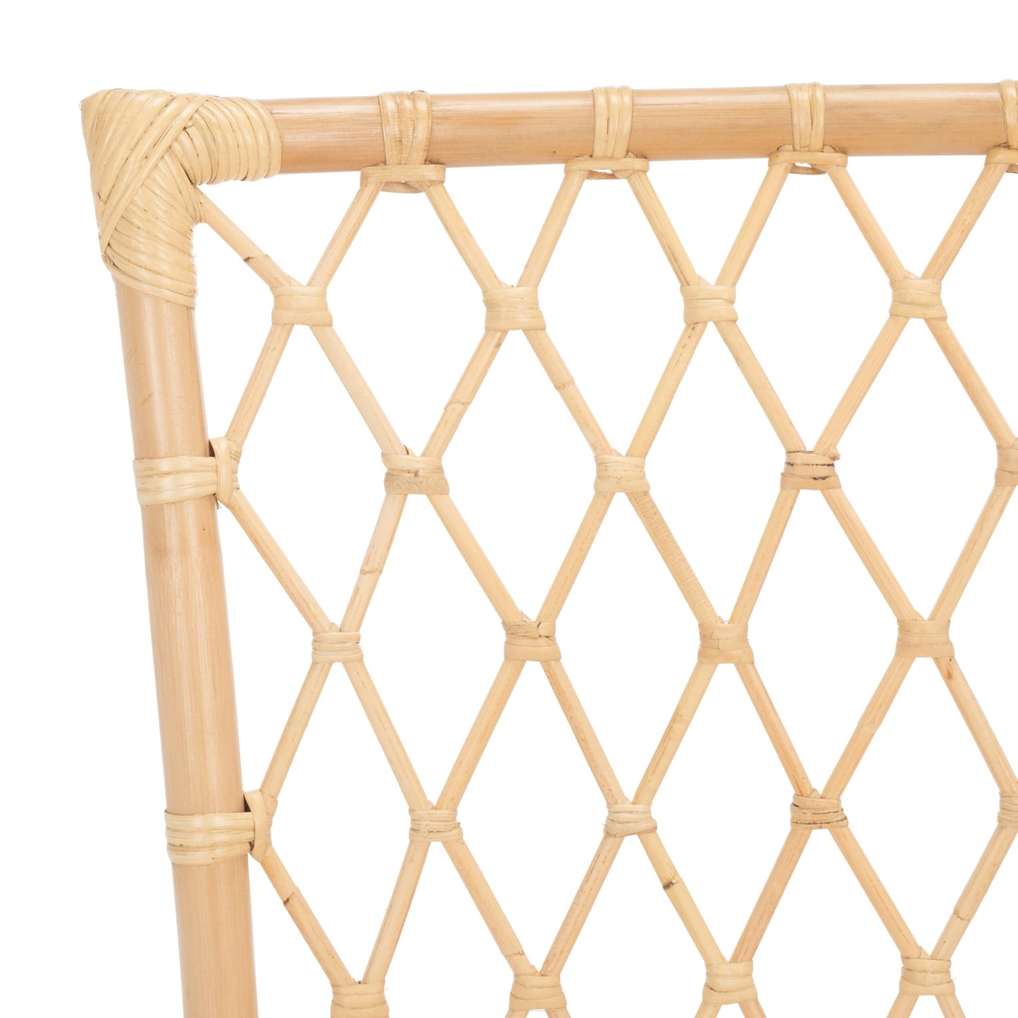 SAFAVIEH Home Collection Austri Natural Rattan/Linen Dining Chair Set of 2 with Cushion