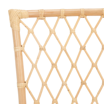 SAFAVIEH Home Collection Austri Natural Rattan/Linen Dining Chair Set of 2 with Cushion