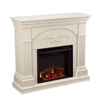 SEI Furniture - Sicilian Harvest Electric Fireplace - Ivory - Transitional Design, Ideal for Living Room, Bedroom (FE9275)