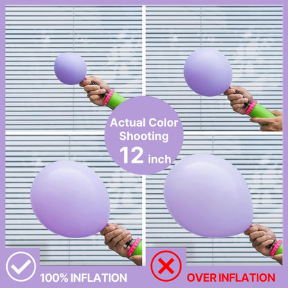 PartyWoo Lavender Balloons - 100pcs Pastel Purple Balloon Arch Kit for Baby Showers & Parties | 5-12 Inch Sizes