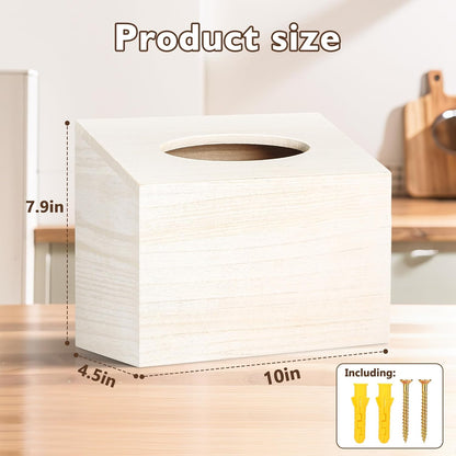 Noafocks Tissue Box Cover Holder Compatible with Kleenex Disposable Paper Hand TowelsWood Hand Towels Cover Paper Towel