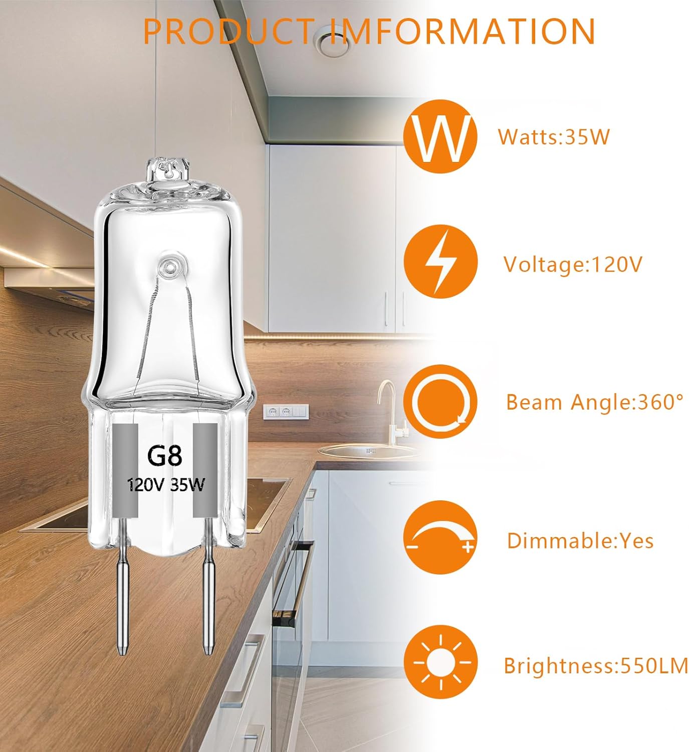 Halogen Light Bulb for GE Microwave Oven - 35W Replaces WB25X10019, Kitchen Night Light for Samsung Elite Maytag
