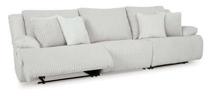 Signature Design by Ashley Top Tier Coastal 3-Piece Reclining Sectional Sofa with 4 Accent Pillows, Light Gray