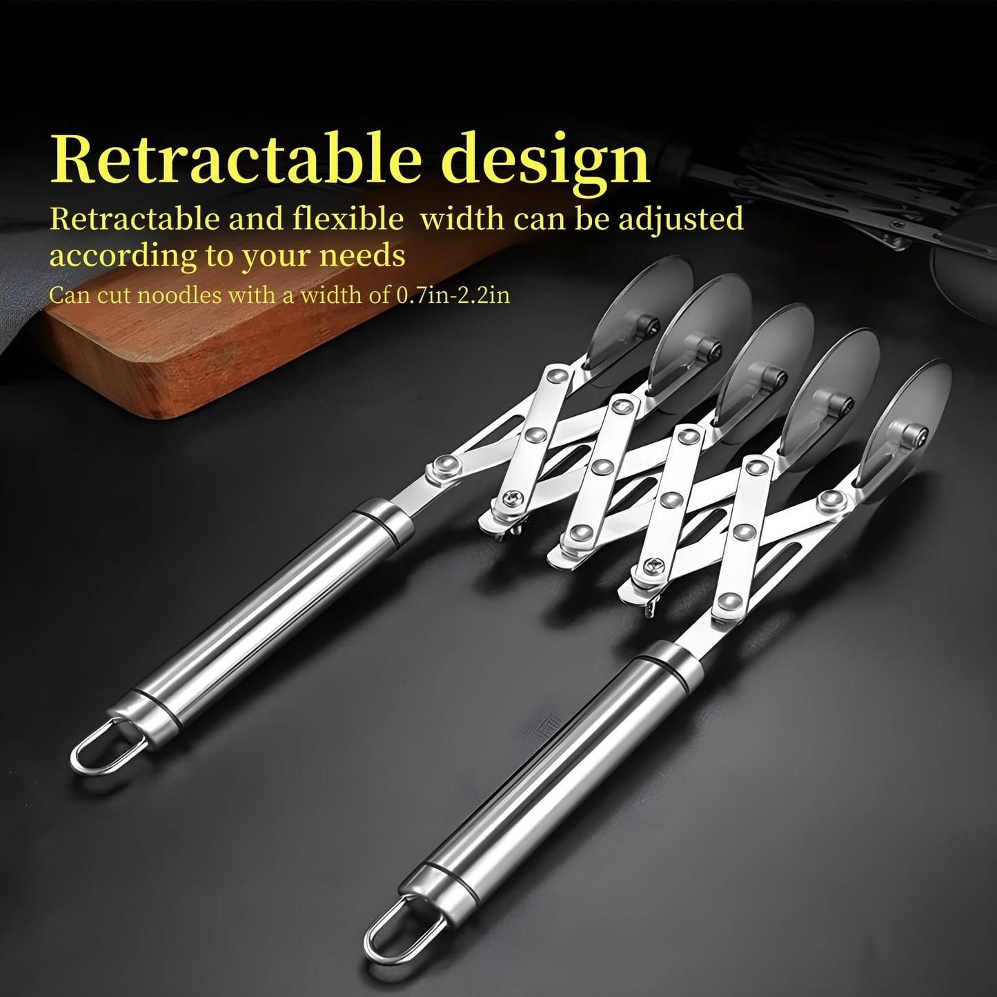 5-Wheel Professional Pastry Cutter - Stainless Steel Pizza & Dough Tool, Multi-Use Kitchen Utensil for Baking, Lattice Cutting, Cookie Dividing - Heavy Duty Pastry Wheel with Ergonomic Handle