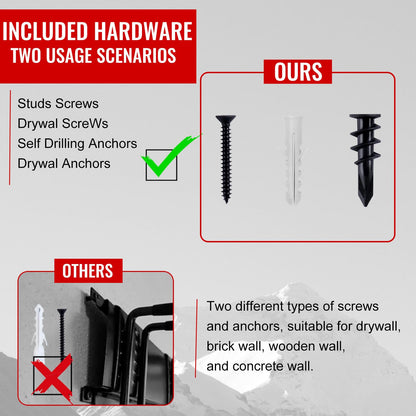 Aking Ace Garage Tool Organizer Wall Mount - Garden Tool Organizer Heavy Duty 48" Storage Rack with 6 Adjustable Hooks, Holds 350lbs, Yard Tool Hanger for Shed Organization