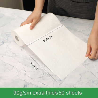 Disposable Kitchen Cloths – Wet/Dry Dish-Use Dishcloth, Super Durable, Reusable Paper Towel – Used for Various Cleaning Scenarios – 4 Roll 200 Sheets （White）