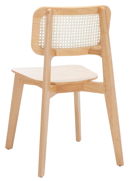 SAFAVIEH Home Collection Luz Coastal Natural Cane Rattan Dining Chair Set of 2