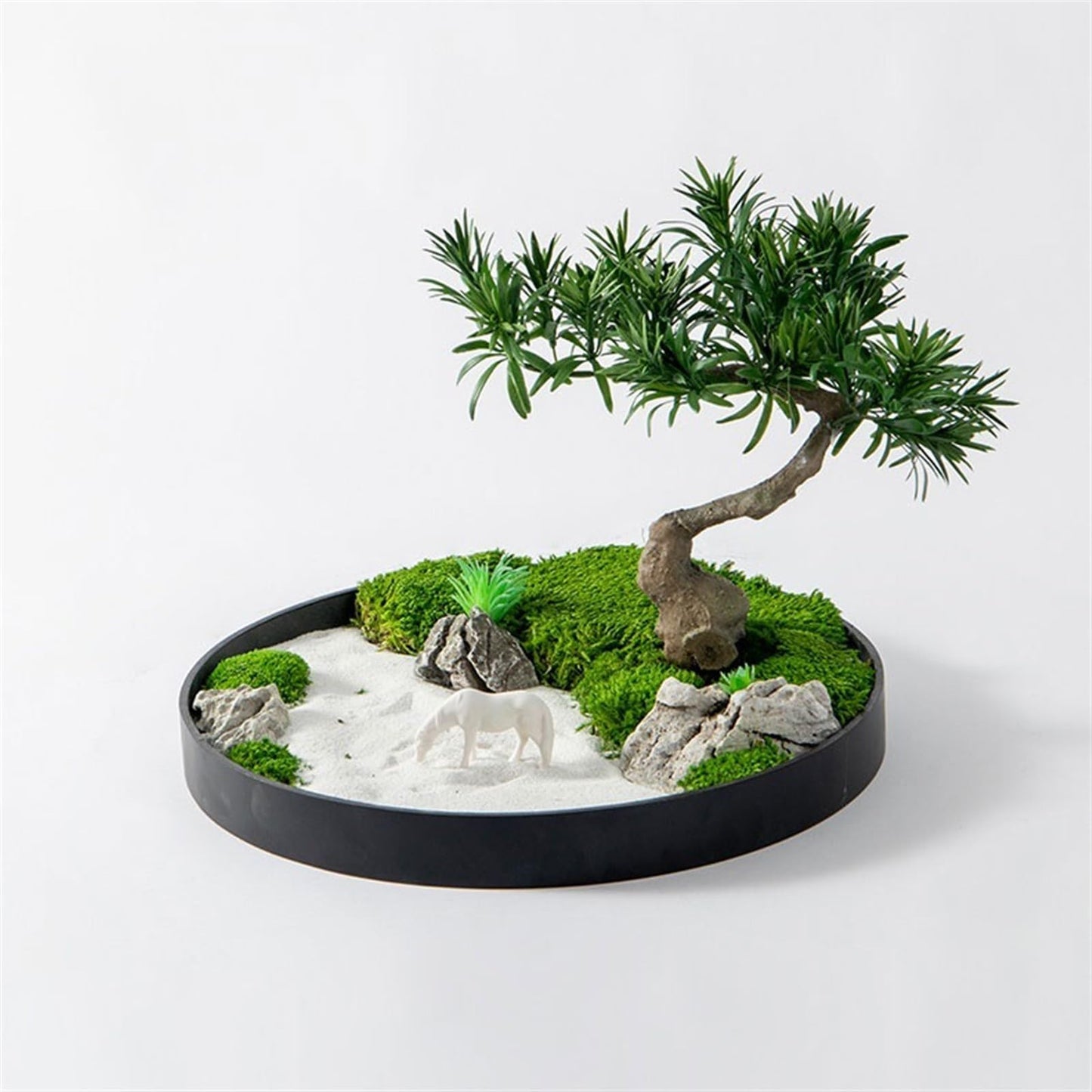 GRFIT Artificial Bonsai Central Round Table with Rotating Decorative Light, Luxury Simulation Flowers for Hotel Table, Tree Ornaments, Greenery Ornaments China Artificial Tree Plant