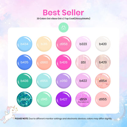 Beetles Cat Eye Gel Polish Set - 24Pcs 20 Colors Glitter Dark Color Changing Gel Nail Polish Kit with Base Gel Glossy Matte Top Coat Soak off UV DIY Nail Art Salon Ombre Black Nails Gift