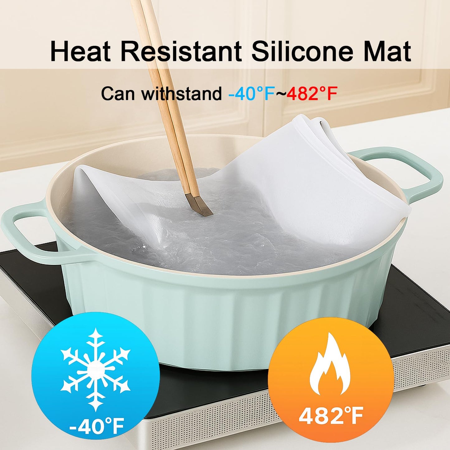 Silicone Mat 35.4"x23.6" Silicone Mats for Kitchen Counter Heat Resistant Mats for Countertop, Countertop Protector Mat, Edge Heightening Nonstick Waterproof Multipurpose Table Mat Translucent