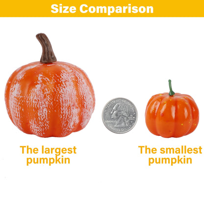 winemana Fall Decorations for Home-6pcs Mini Pumpkins & 2pcs Gourds, 30pcs Leaves & 10pcs Acorns, 2pcs Pinecones Centerpiece Set-Harvest Decor for Table Mantel (Largest: 4.5" x 2.1")