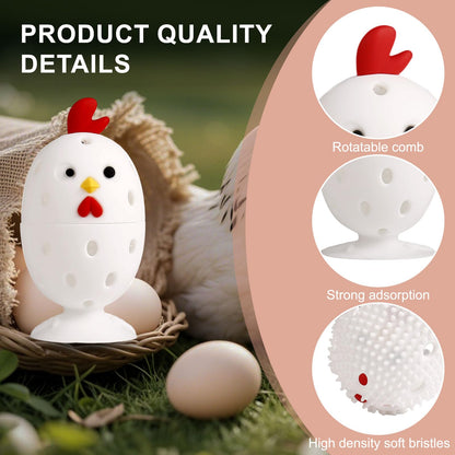 Silicone Egg Cleaner for Fresh Eggs, Vegetable and Fruit Scrubber Tool Reusable Cleaning Brush for Egg Washer (White)