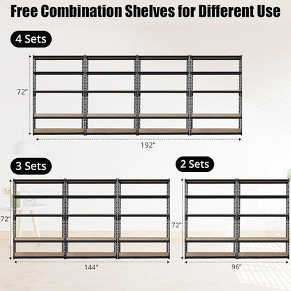 GarveeHome Heavy Duty Storage Shelves - 5 Tier 48 * 18 * 72 in, Adjustable Garage Storage Shelving, Metal Storage Utility Rack Shelf Unit