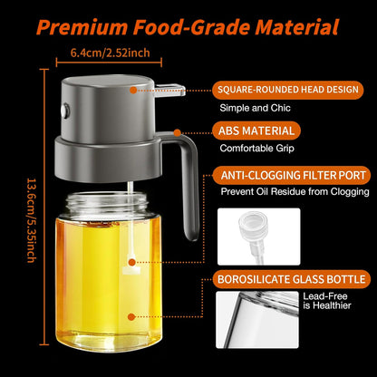YARRAMATE Mini Oil Sprayer - 6.8 OZ Food-Grade Olive Oil Spray Bottle for Cooking | Portable Kitchen Mister (Gray)