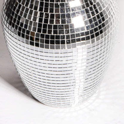 SOUJOY Disco Vase, Silver Mosaic Mirror Vase for Centerpiece, Handmade Glass Bud Vase for Wedding Flower Arrangeme, Living Room, Kitchen, Home Decor