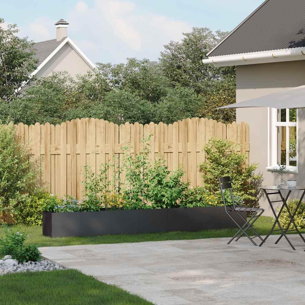 Tmriohed Large Rectangular Planter Box Black Cold-Rolled Steel Matte Outdoor Planter 110.2 x 15.7 x 15.7 in for Garden Patio Balcony Container Gardening