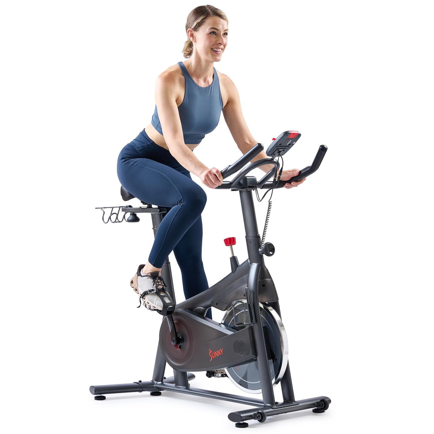 Sunny Health & Fitness ACTIVE 200 Smart Exercise Bike w/Pulse Sensor, Indoor Cardio Cycling Machine w/Adjustable Handlebar & Seat for Cardio Cycle Training, Free SunnyFit App Connection – SF-B124067