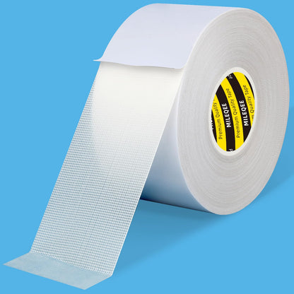 MILEQEE Double Sided Tape Heavy Duty, 2in x 66FT, Universal High Tack Strong Wall Adhesive with Fiberglass Mesh, Super Sticky Resistante Clear Tape, Easy Use Mounting Tape White