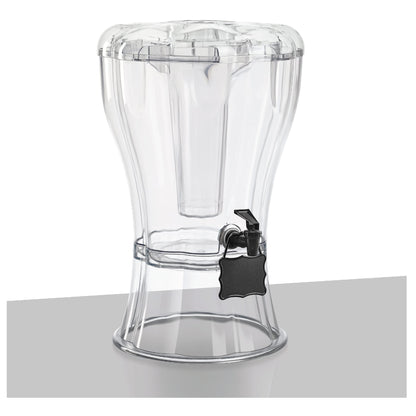 Buddeez 3.5 Gallon Clear Drink Dispenser - Built In Ice Cone and Spigot for Easy Pouring - Party-Perfect Serving Station with Chalk Board Tag