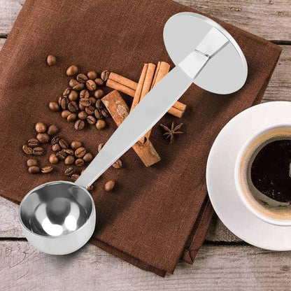 Pomya Dual-purpose Coffee Spoon Bean-Powder Presser, Stainless Steel Espresso Tamper and Measuring Spoon