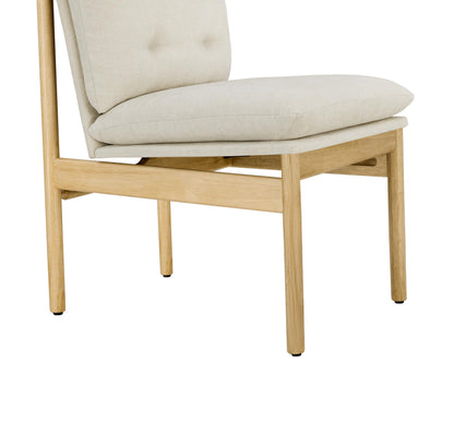 CHITA Dining Chairs Set of 2, Mid Century Modern Upholstered Kitchen Chairs with FSC-Certified Rubberwood Legs & Padded Seats,Chenille Linen