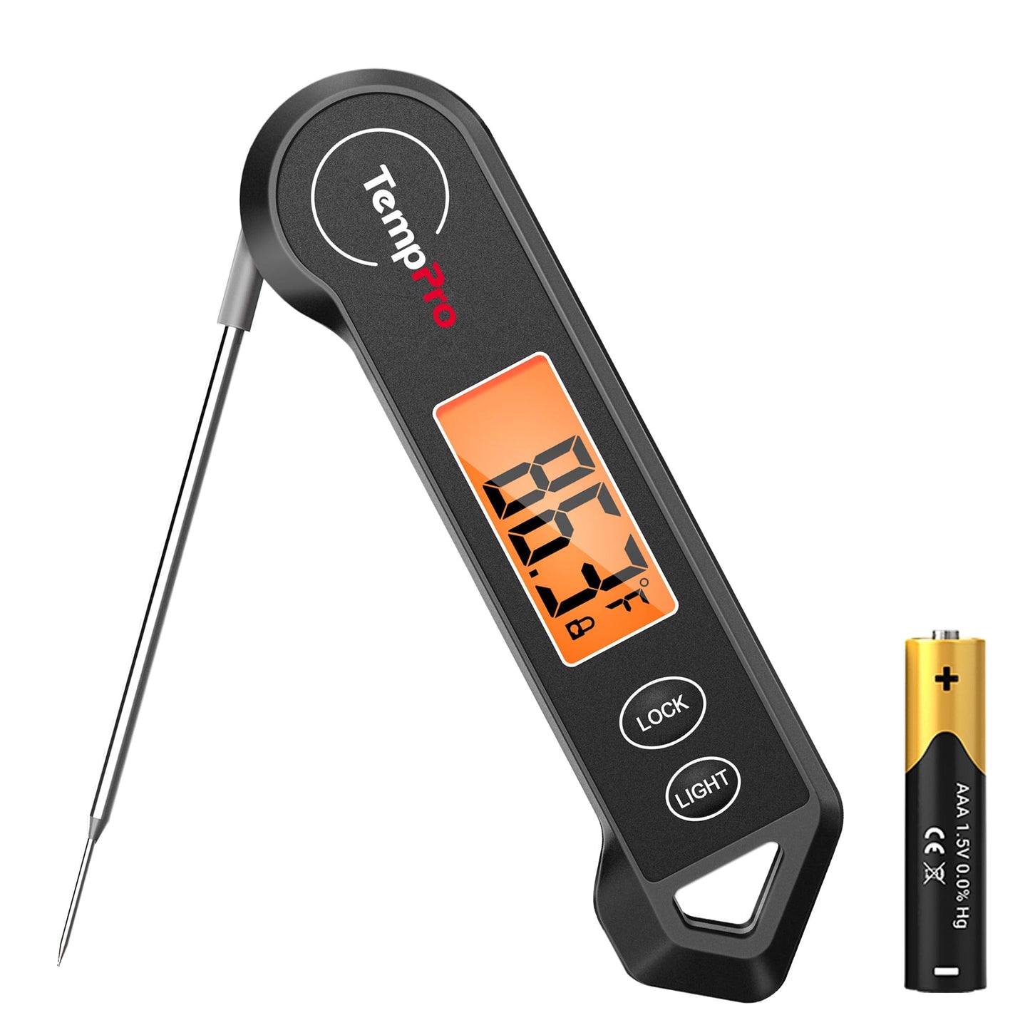 TempPro TP19H Waterproof Digital Meat Thermometer with Ambidextrous Backlit and Motion Sensing Cooking Food Thermometer for BBQ Grill Smoker Oil Fry Candy Thermometer (Previously ThermoPro)