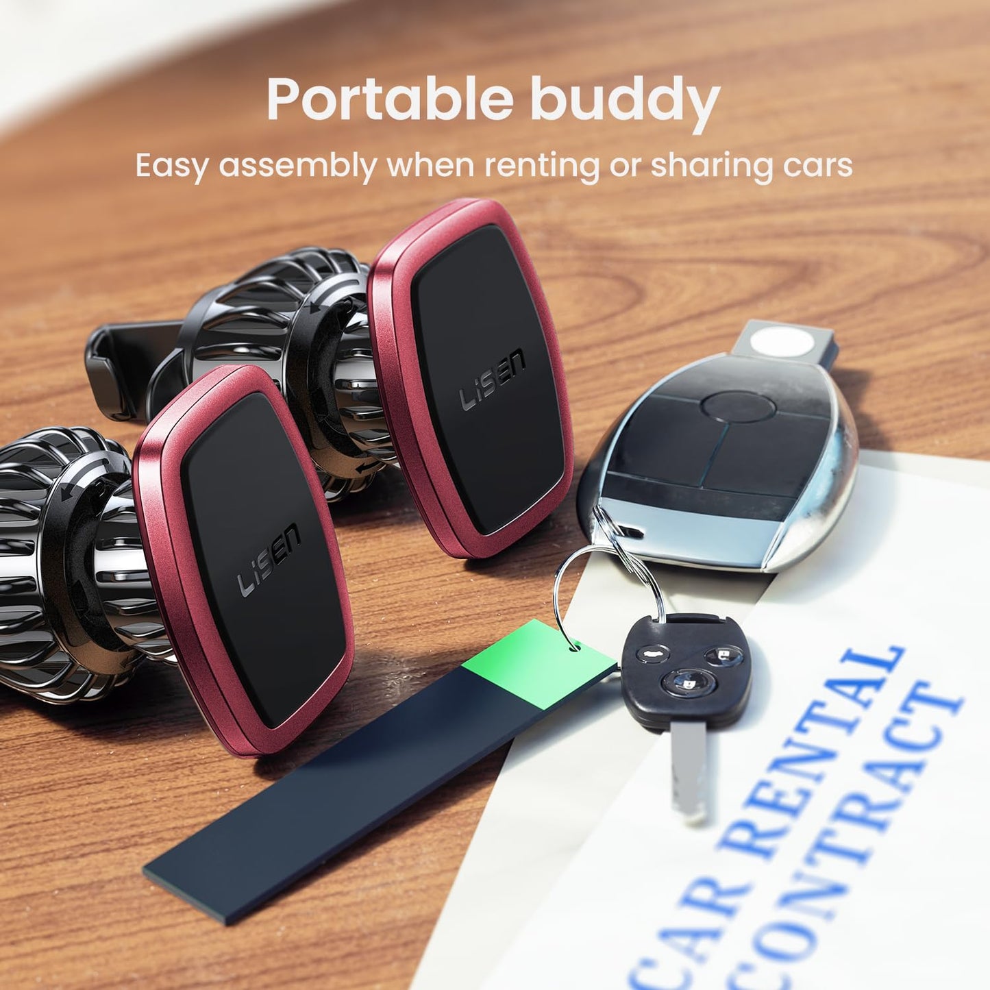 LISEN 2 Pack Magnet for Phone Car Mount Magnetic Phone Holder for Your Car Vent 6 Military Magnets Vent Cell Phone Holder Mount for Car Plate Fit All iPhone 16/15/14/13 Pro Max Plus Samsung S25
