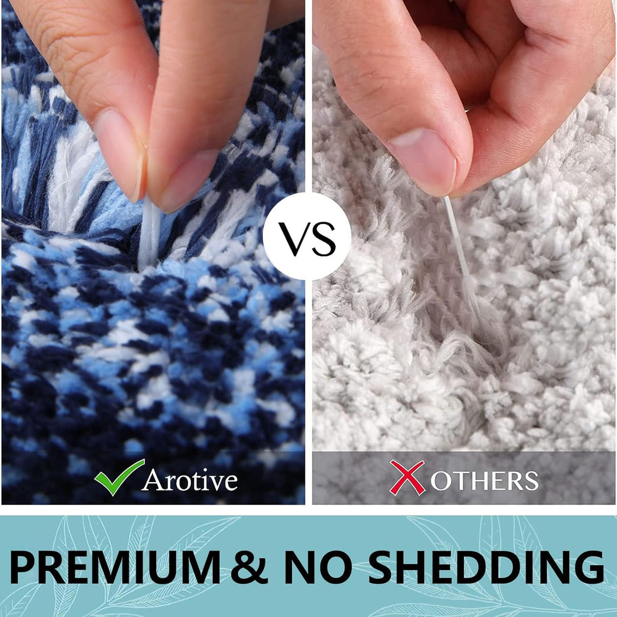 Arotive Microfiber Bath Rug - Soft, Absorbent & Non-Slip | Thick Plush 36x24 Blue Mat