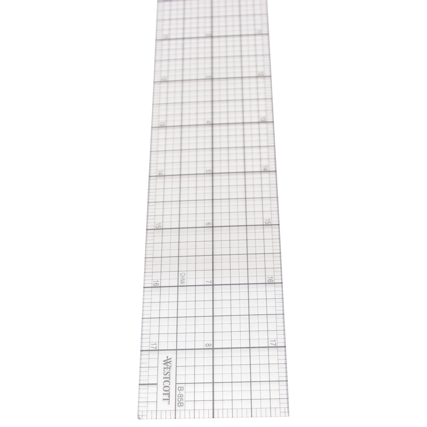 Westcott Transparent Beveled Graph Ruler with Zero-Centering Scale, Back-to-School, School Supplies, Classroom Supplies, 2 X 18-Inch