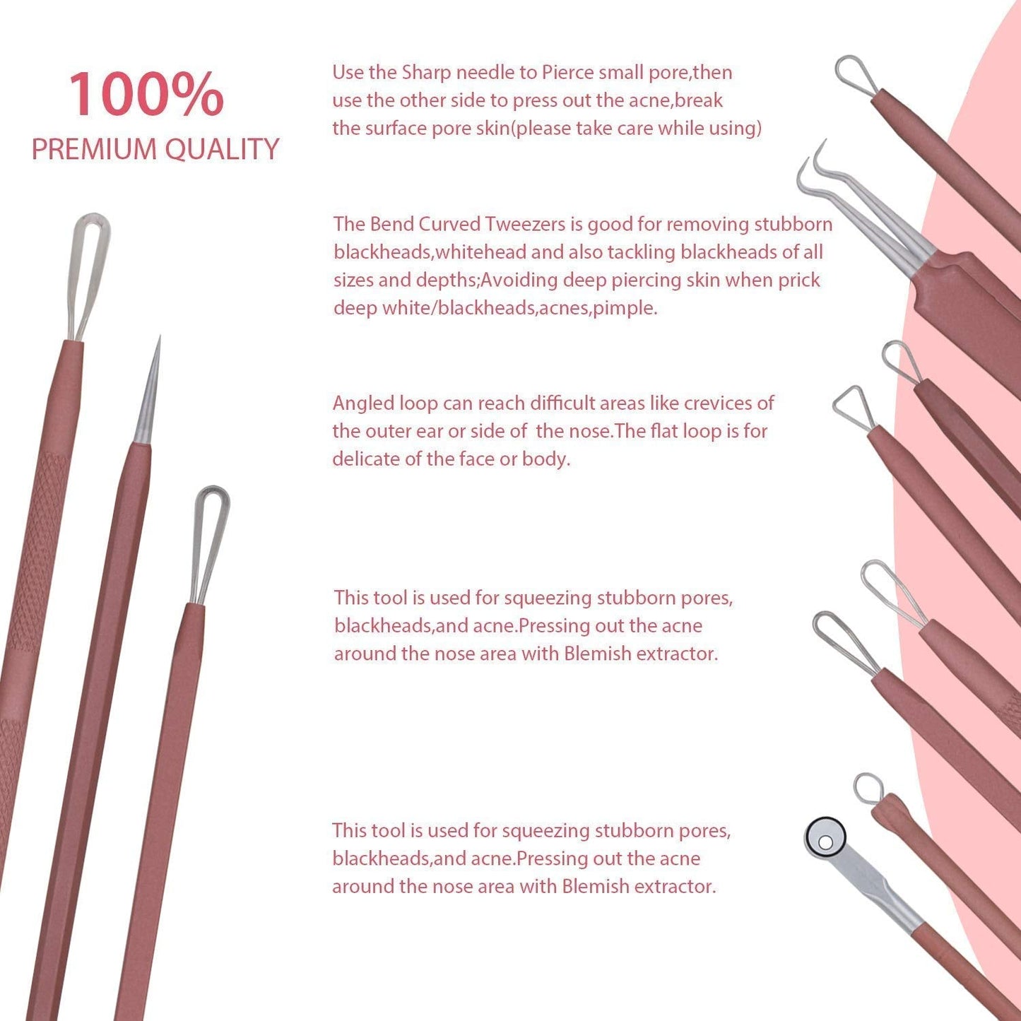 JPNK Blackhead Remover Comedone Extractor Acne Removal Kit..