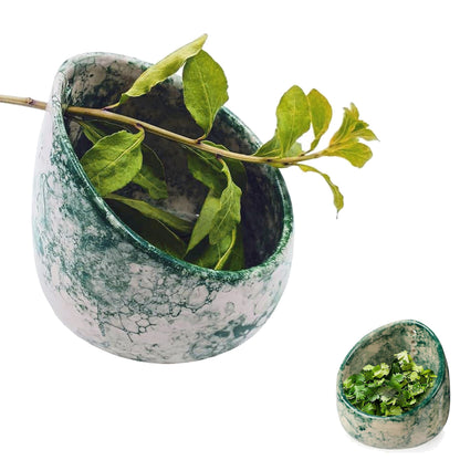 Herb Stripper Bowl, Pottery Herb Stripper Bowl, Kitchen Gadget for Fresh Leaf Stripping, Parsley, Thyme, Decorative Ceramic Glazed Handmade