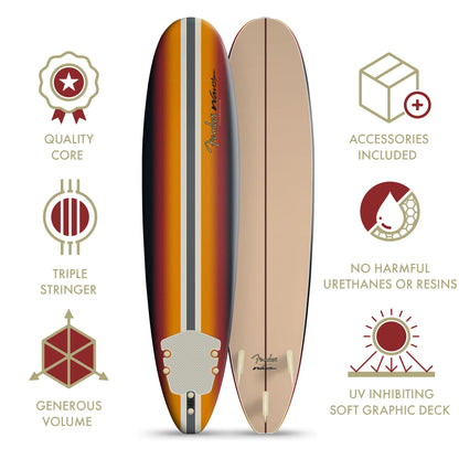 Fender x Wavestorm Collaboration 8ft Surfboard - Foam Constructed with Accessories