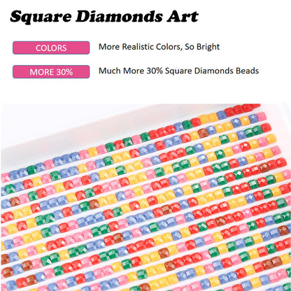 YALKIN Square 5D Diamond Painting Kits for Adults, Large Tulip Flowers Diamond Art Kits Full Drill Diamond Painting Kit for Adult Beginners, DIY Picture Art for Home Wall Decor 40x70CM/15.8x27.6in