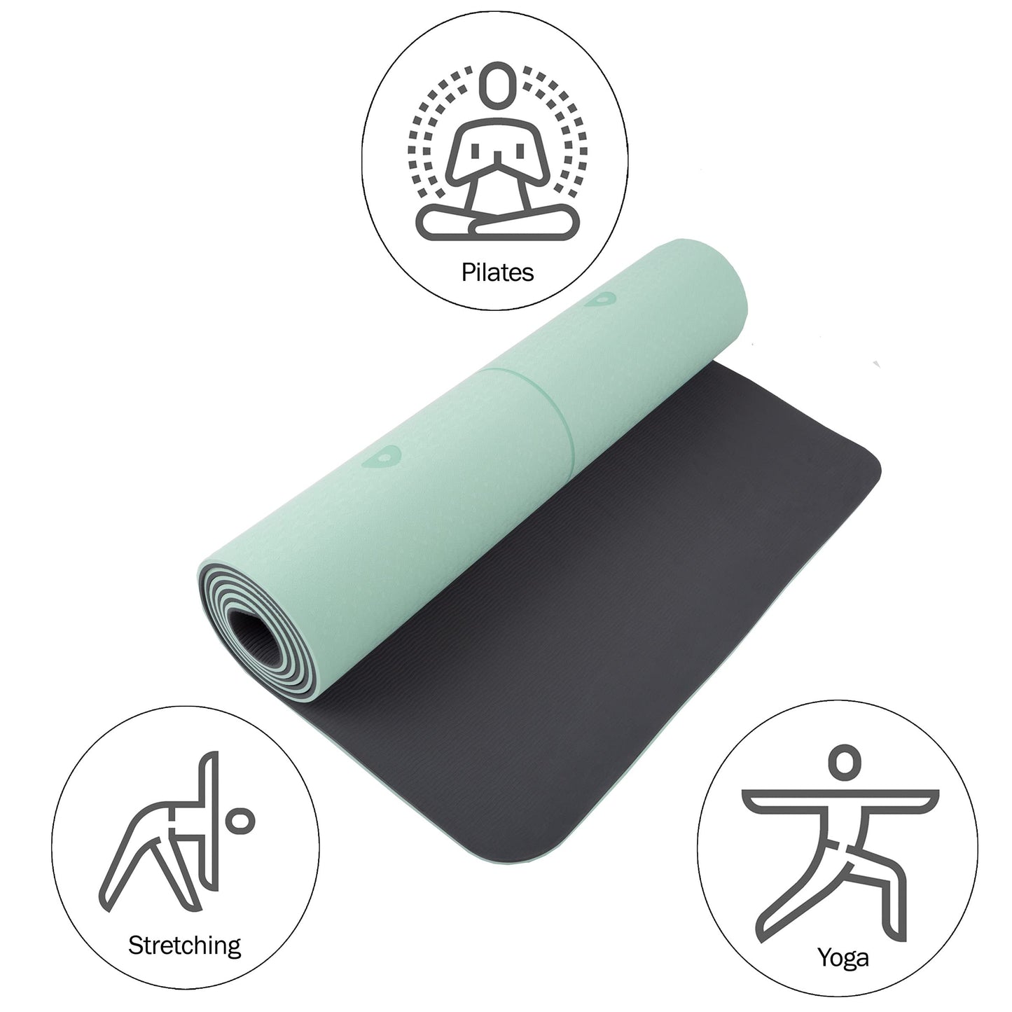 Non-Slip Yoga Mat with Alignment Marks – Lightweight Exercise Mat with Carry Strap for Home Workout or Travel by Wakeman Outdoors