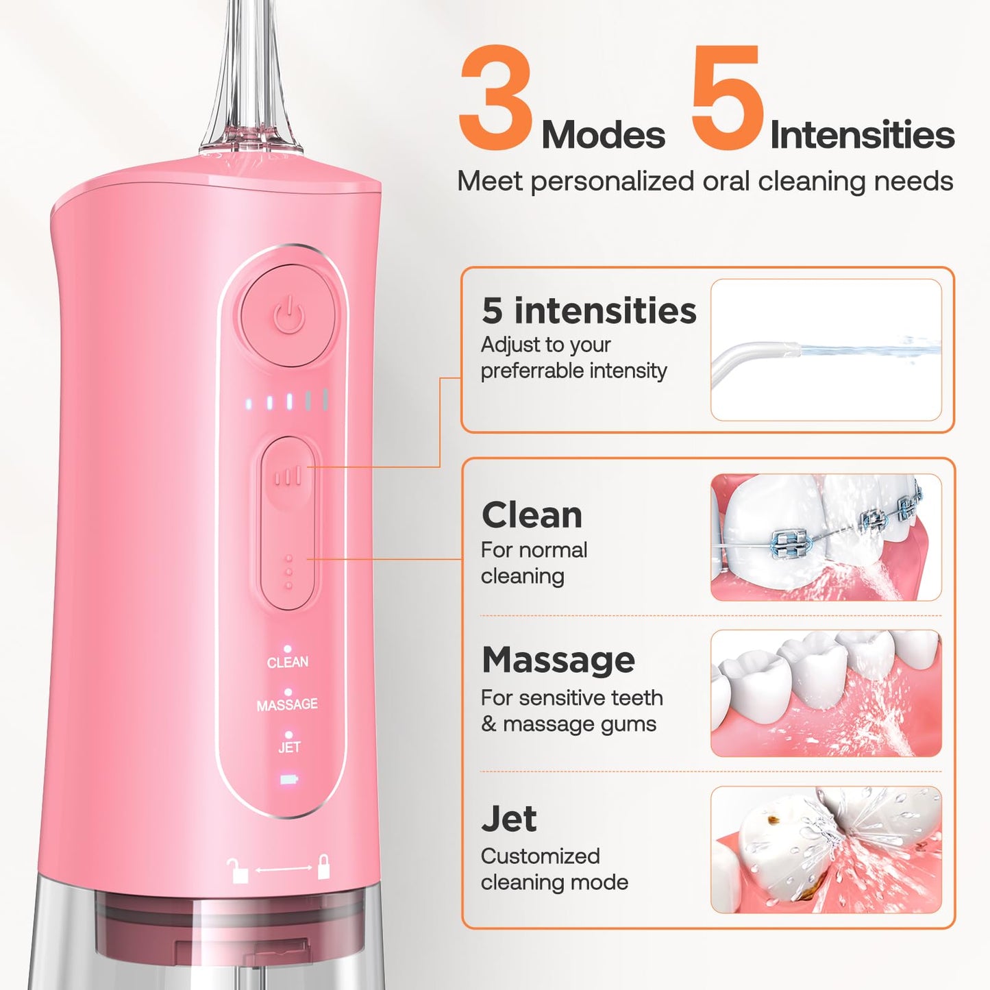 Bitvae Water Dental Flosser Teeth Picks, Cordless Water Flosser for Teeth, Braces, Dental Care and Rechargeable Rotary Electric Toothbrush Combo Set, 4 Tips, 4 Brush Heads, Waterproof, Black, C5+R1