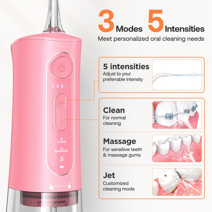Bitvae Water Dental Flosser Teeth Picks, Cordless Water Flosser for Teeth, Braces, Dental Care and Rechargeable Rotary Electric Toothbrush Combo Set, 4 Tips, 4 Brush Heads, Waterproof, Black, C5+R1