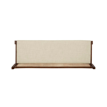 Powell Kasi Brown and Natural Rattan Cane Low Back Wooden Accent Bench