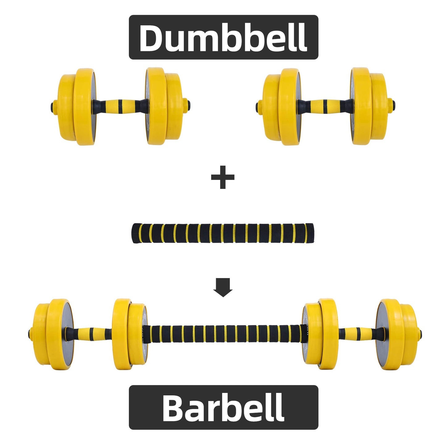 Nice C Weights, Dumbbell Set, Kettlebells, Adjustable Dumbbells, Barbell Weight Set, 20-40-50-70LB 3-in-1 set, Non-Slip, All-purpose