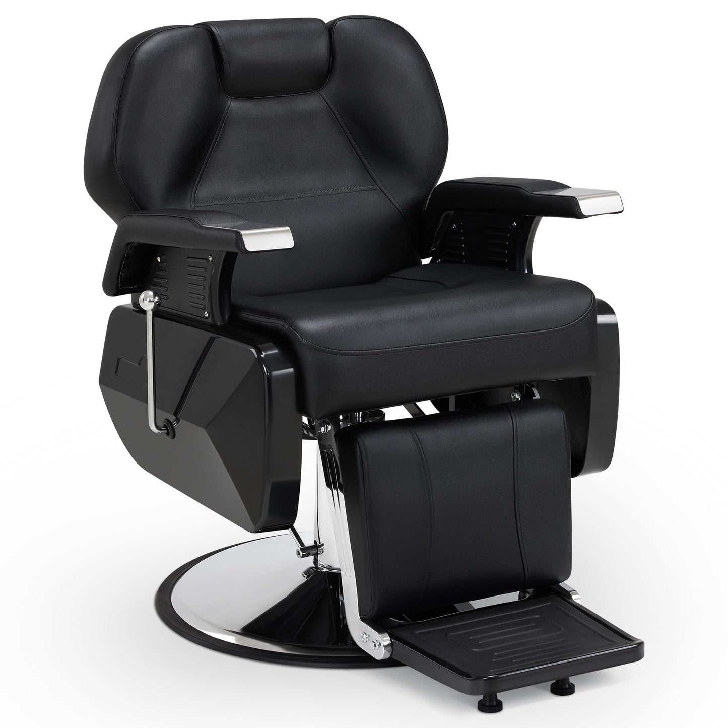 BarberPub Heavy Duty Reclining Barber Chair, All Purpose Hydraulic Salon Chairs for Hair Stylist, Barbershop Salon Tattoo 2688 (Black)