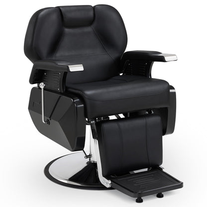 BarberPub Heavy Duty Reclining Barber Chair, All Purpose Hydraulic Salon Chairs for Hair Stylist, Barbershop Salon Tattoo 2688 (Black)